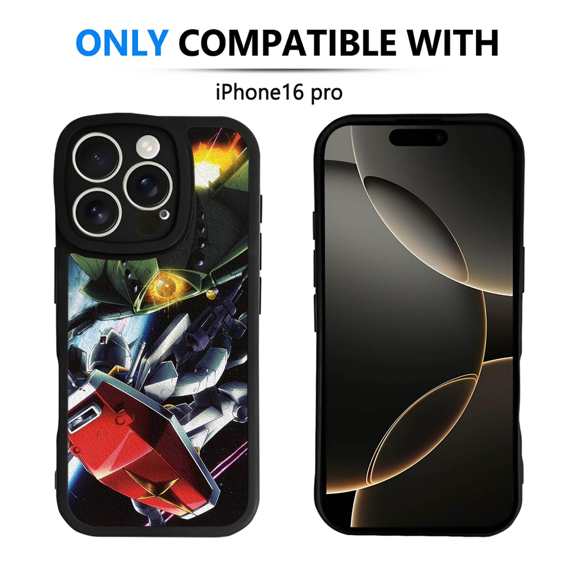 （画像用） 機動戦士ガンダム Mobile Suit Gundam 【iPhone 16シリーズ対応】シリコンスマホケース（レザー調） 材質：シリコン
